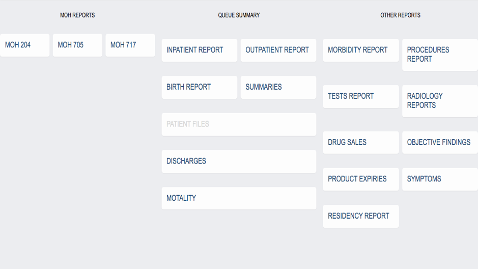 Ministry of Health reporting and queue summaries